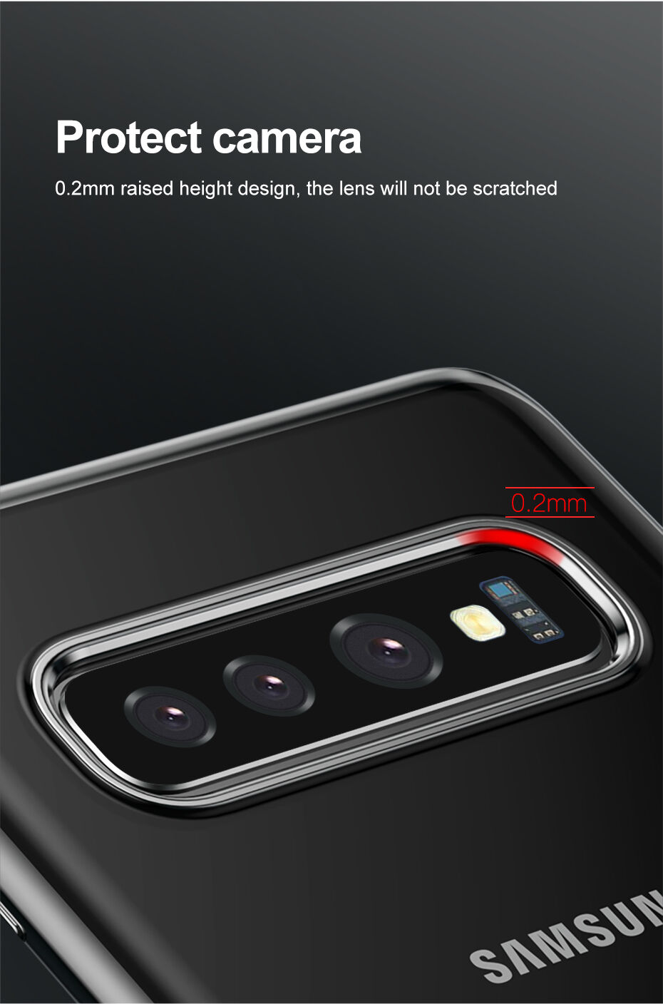 Baseus plastový číry kryt s rámčekom pre Samsung Galaxy S10 - čierny