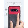 Ochranný koženkový kryt s textúrou džínsoviny pre Samsung Galaxy S10 Plus - tmavomodrý