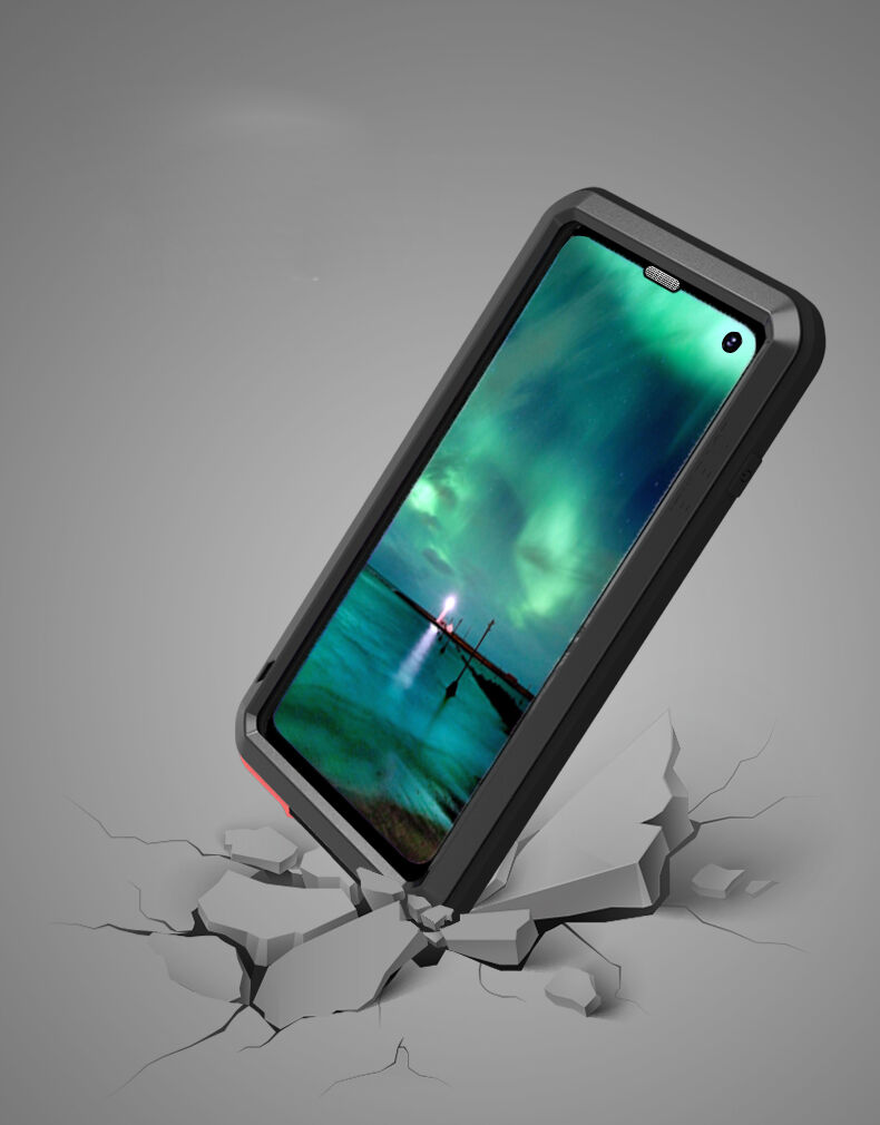 Love Mei kovový superodolný kryt pre Samsung Galaxy S10 - čierny