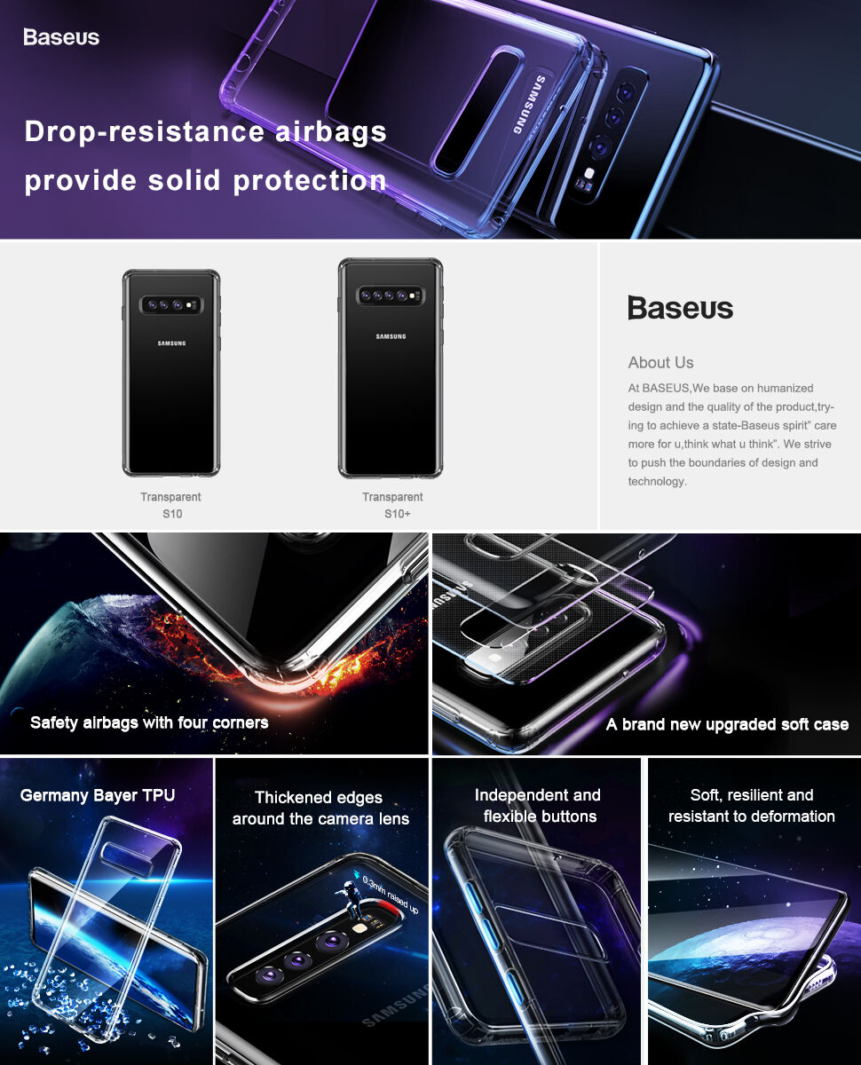 Baseus ochranný plastový kryt pre Samsung Galaxy S10 - transparentný
