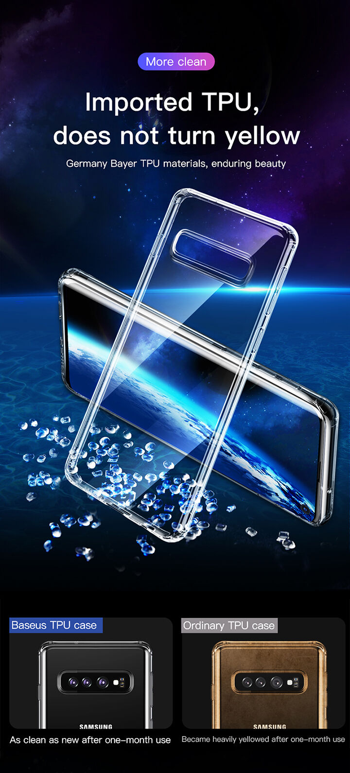 Baseus ochranný plastový kryt pre Samsung Galaxy S10 - transparentný