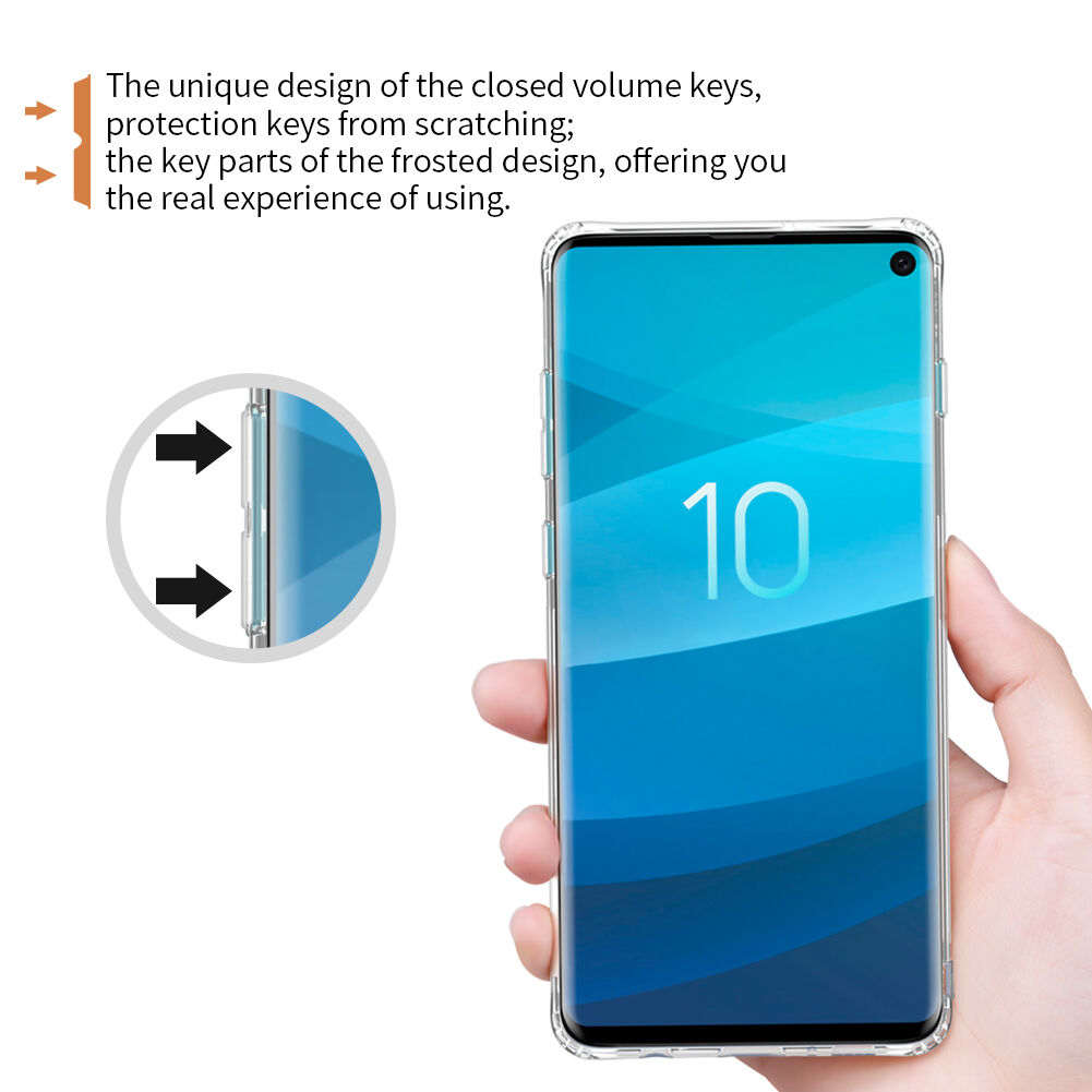 Nillkin transparentný kryt z mäkkého plastu pre Samsung Galaxy S10 - zlatý