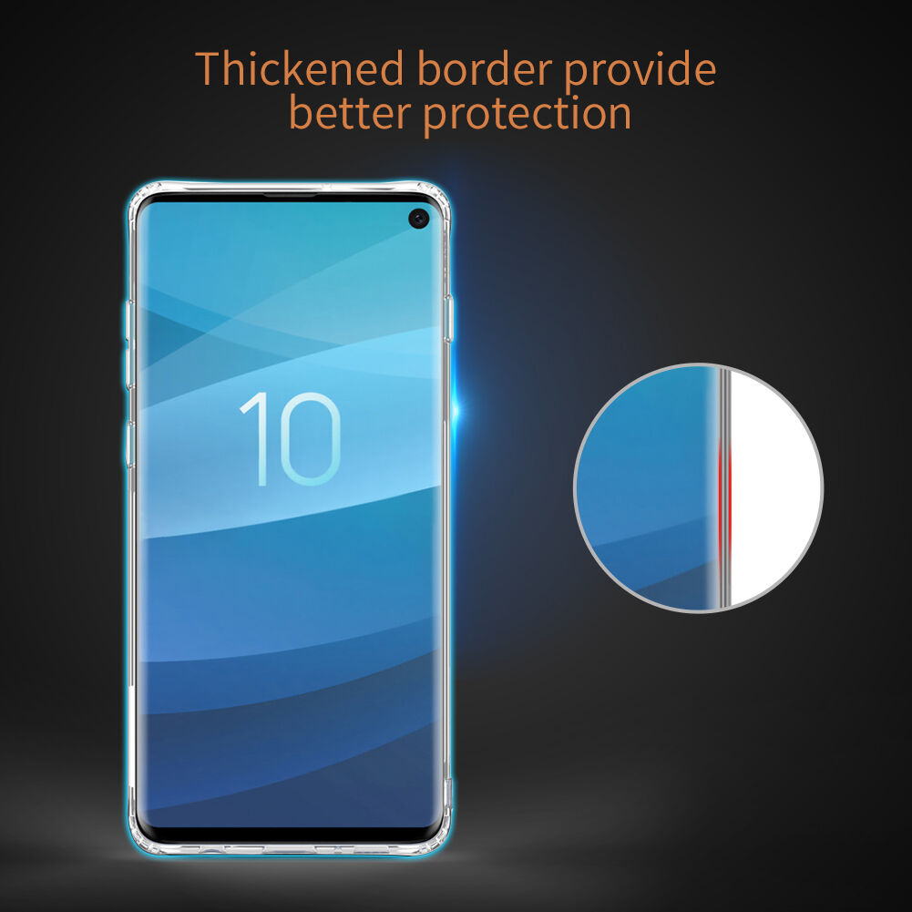 Nillkin transparentný kryt z mäkkého plastu pre Samsung Galaxy S10 - zlatý