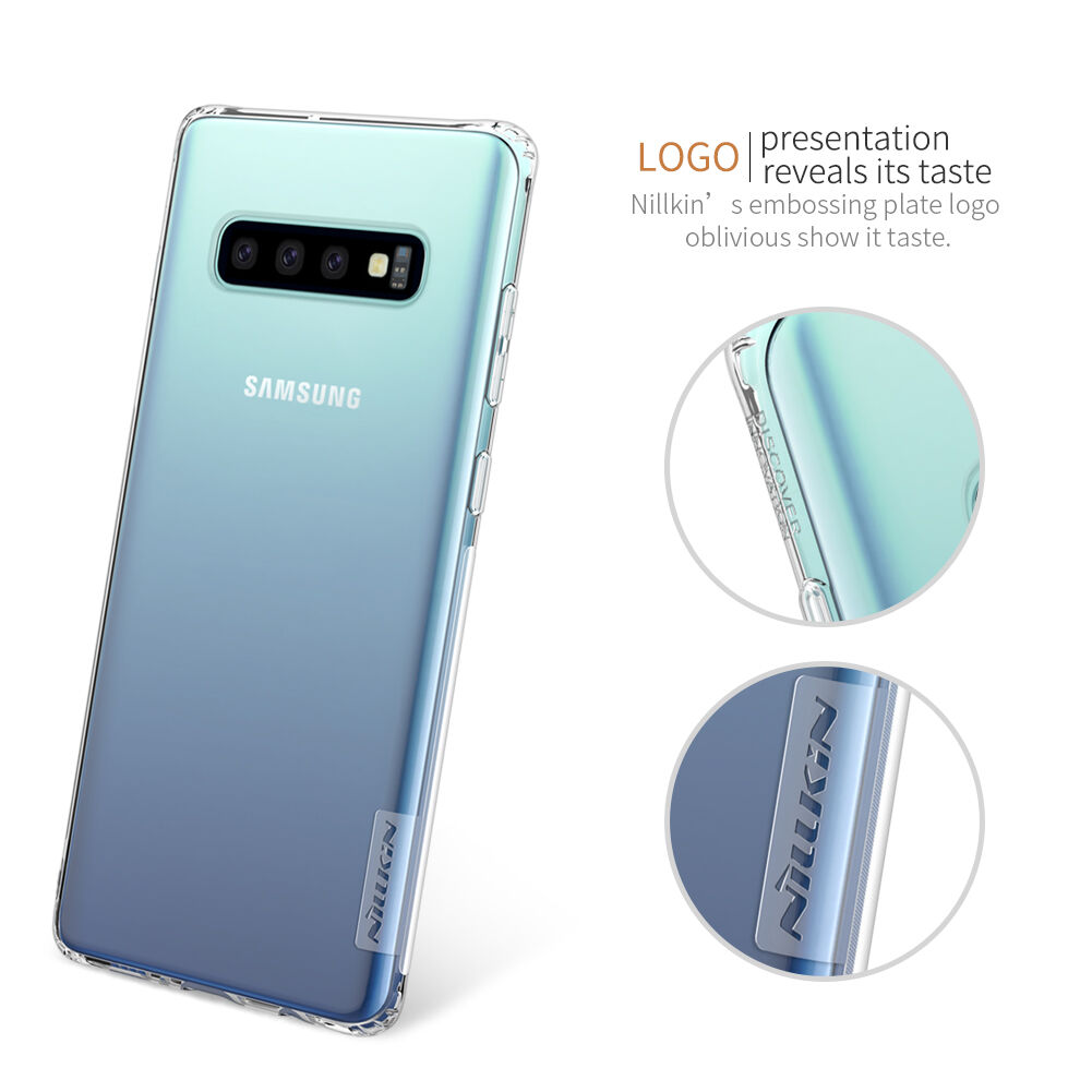 Nillkin transparentný kryt z mäkkého plastu pre Samsung Galaxy S10 - zlatý