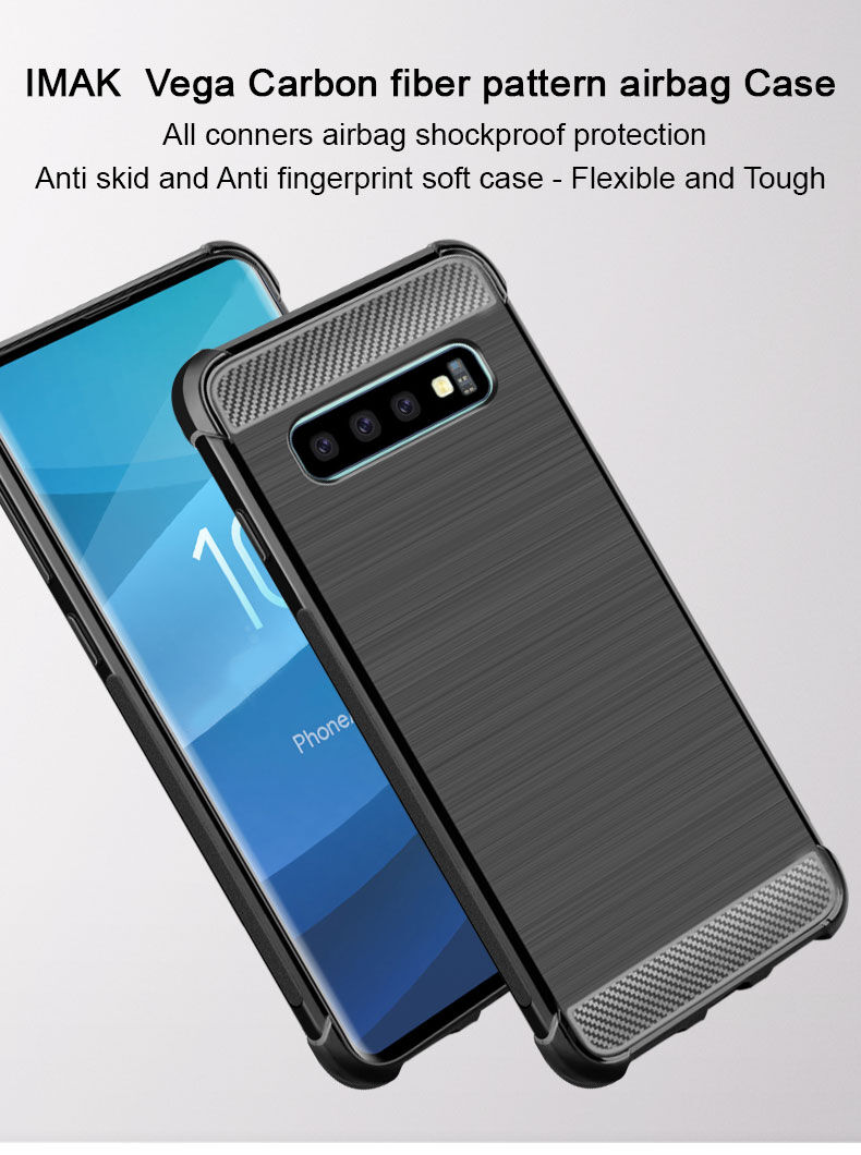 Imak ochranný kryt s brúsenou textúrou pre Samsung Galaxy S10 - čierny