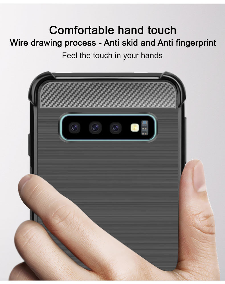 Imak ochranný kryt s brúsenou textúrou pre Samsung Galaxy S10 Plus - čierny