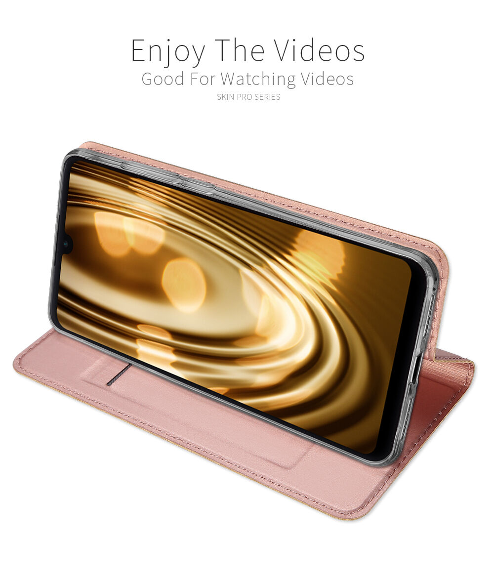Dux Ducis kožené puzdro s priehradkou na karty pre Xiaomi Redmi Note 7 - ružovo-zlaté