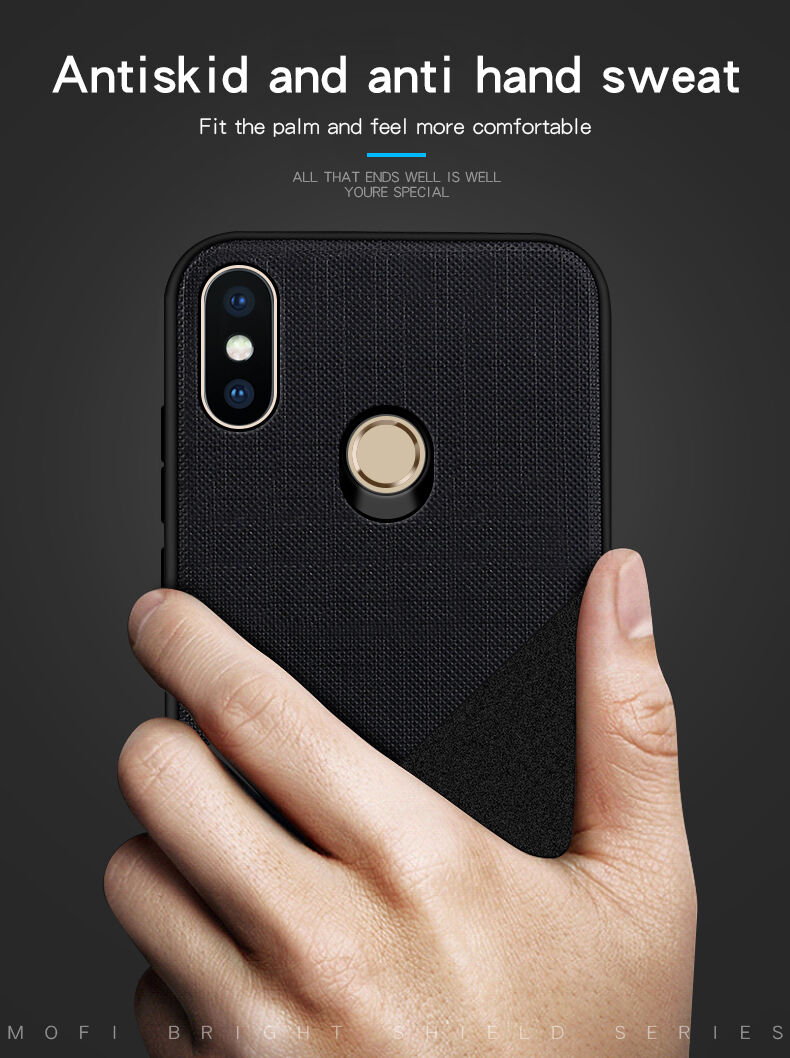 Mofi ochranný plastový a textilný kryt pre Xiaomi Mi A2 Lite - čierny