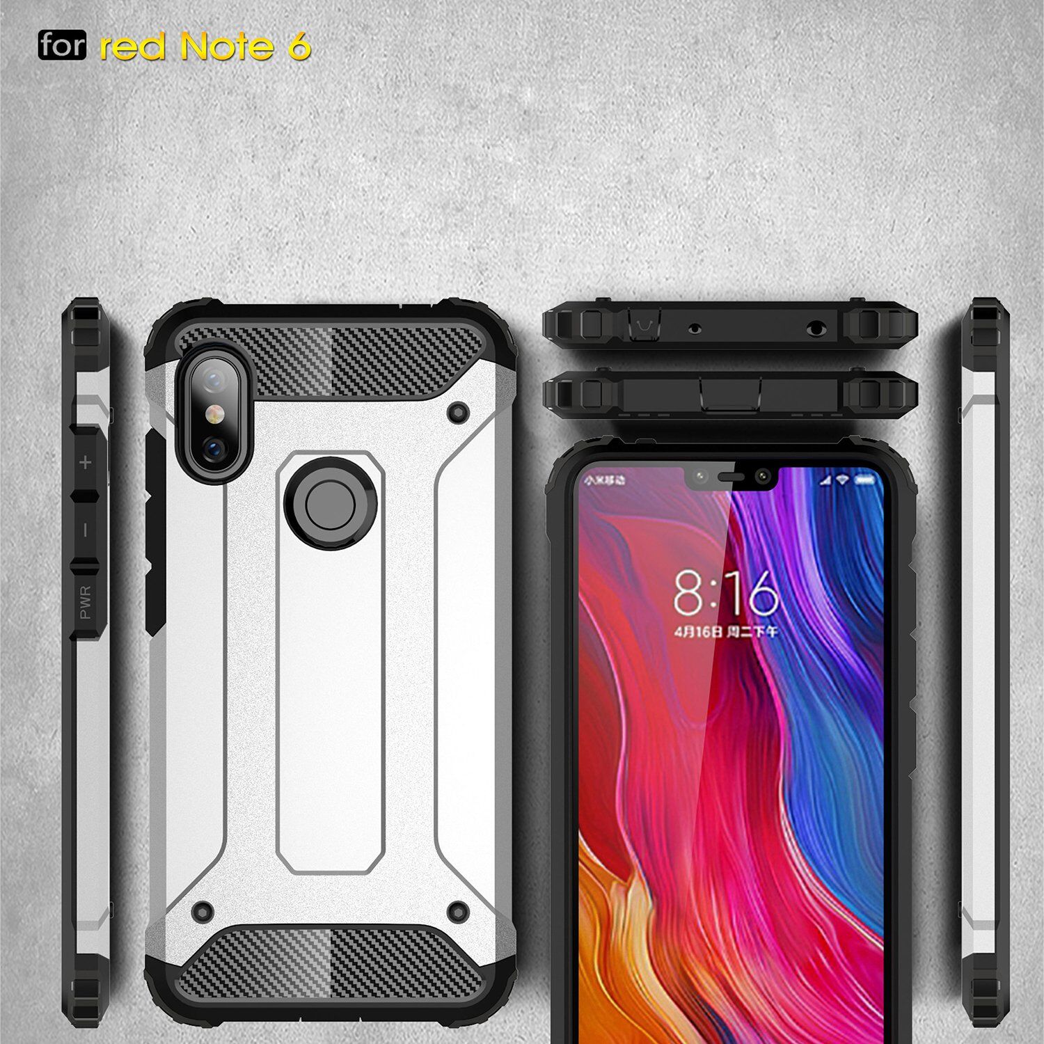 Superodolný kryt Armor pre Xiaomi Redmi Note 6 Pro - modrý