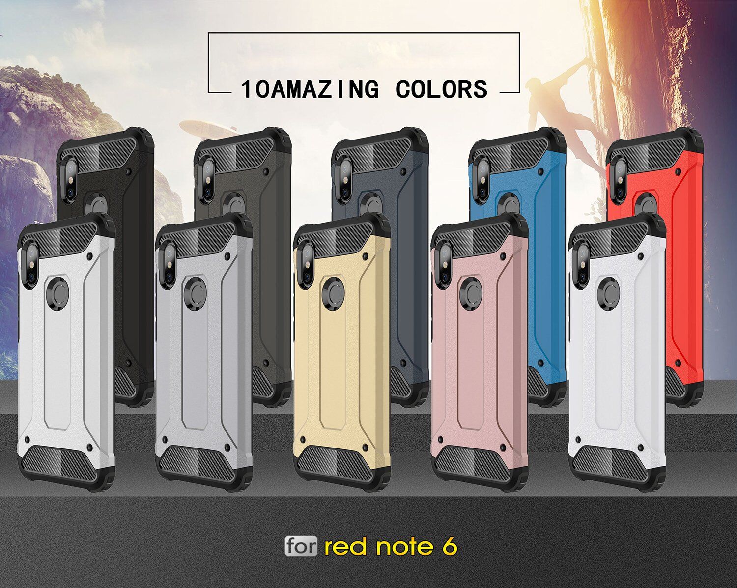 Superodolný kryt Armor pre Xiaomi Redmi Note 6 Pro - červený