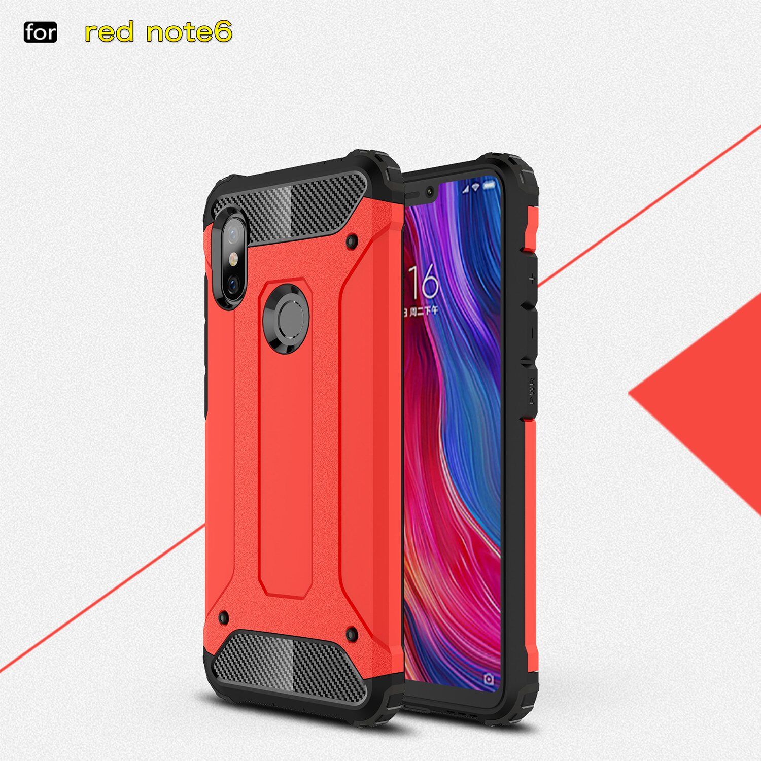 Superodolný kryt Armor pre Xiaomi Redmi Note 6 Pro - červený