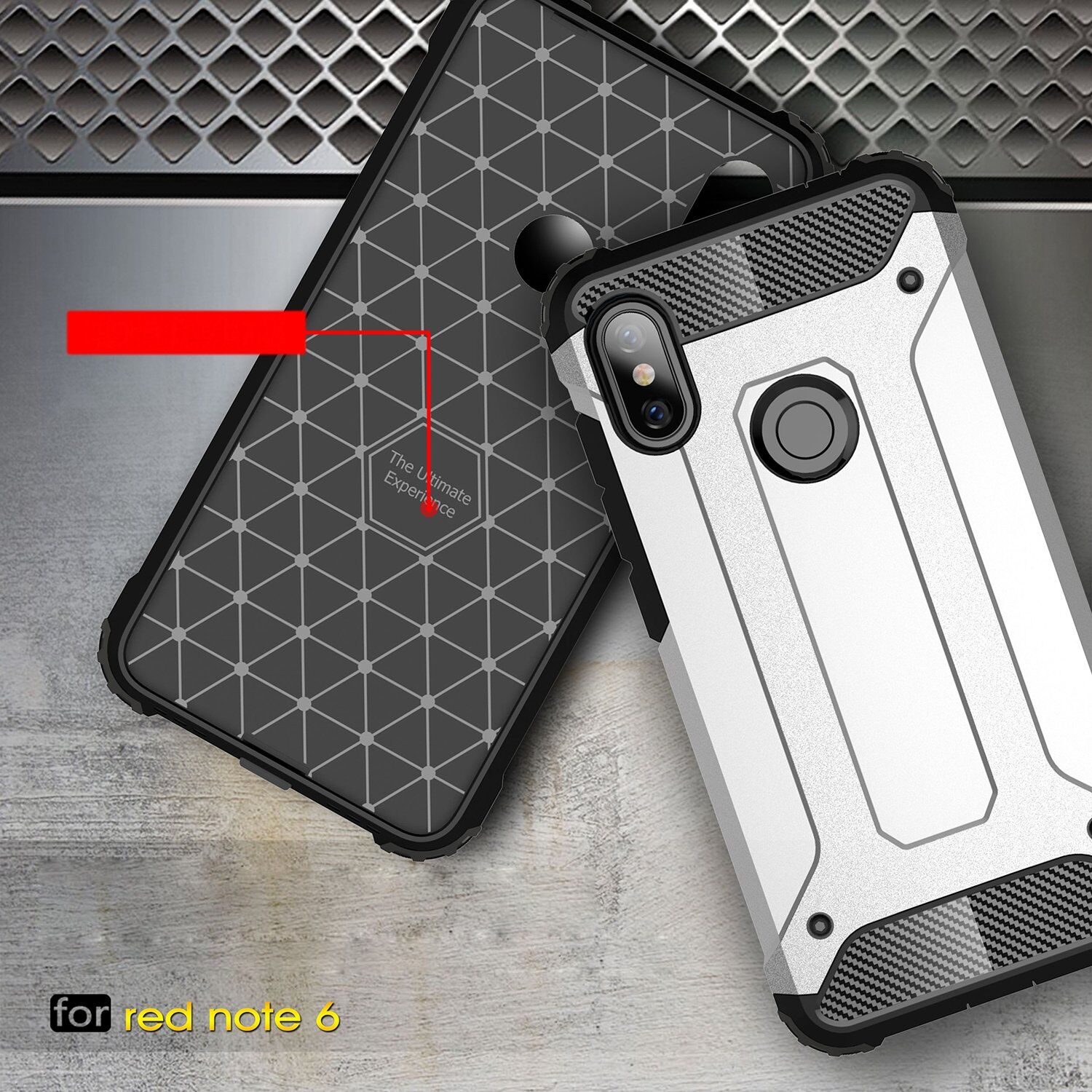 Superodolný kryt Armor pre Xiaomi Redmi Note 6 Pro - strieborný