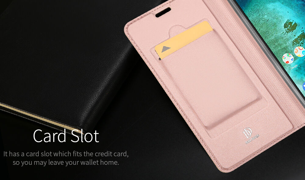 Dux Ducis ochranné kožené puzdro pre Xiaomi Redmi Note 6 Pro - tmavomodré