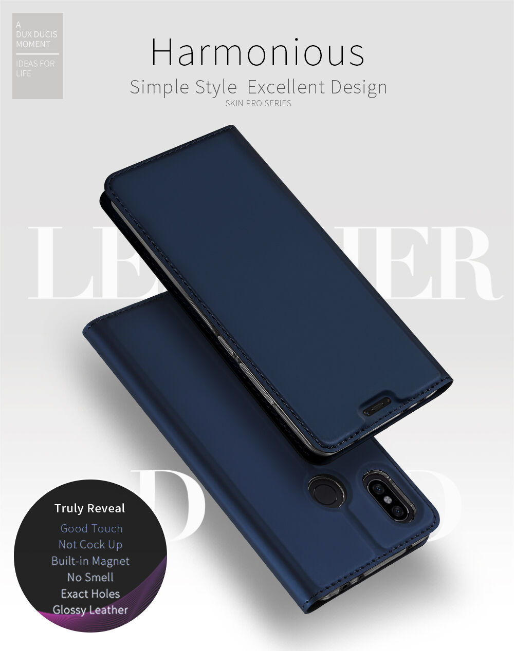 Dux Ducis ochranné kožené puzdro pre Xiaomi Redmi Note 6 Pro - sivé