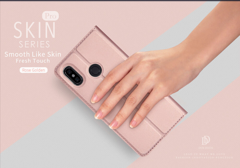 Dux Ducis ochranné kožené puzdro pre Xiaomi Redmi Note 6 Pro - sivé