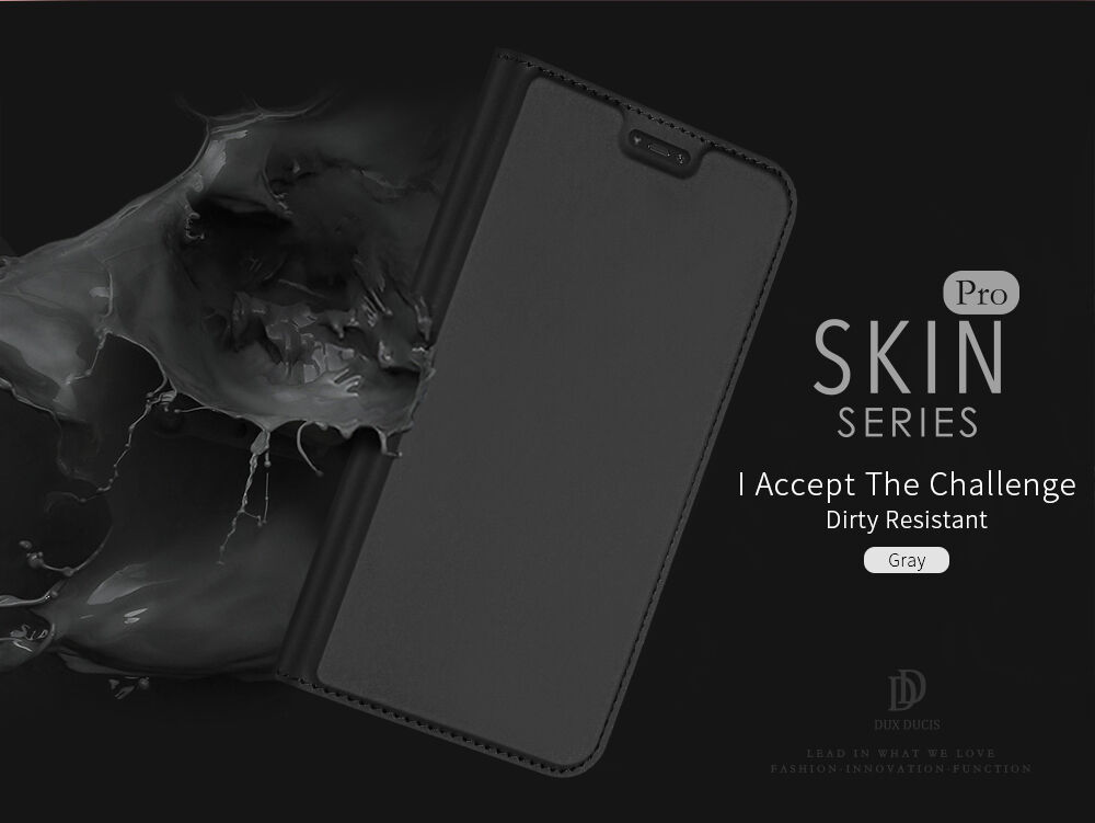 Dux Ducis ochranné kožené puzdro pre Xiaomi Redmi Note 6 Pro - sivé