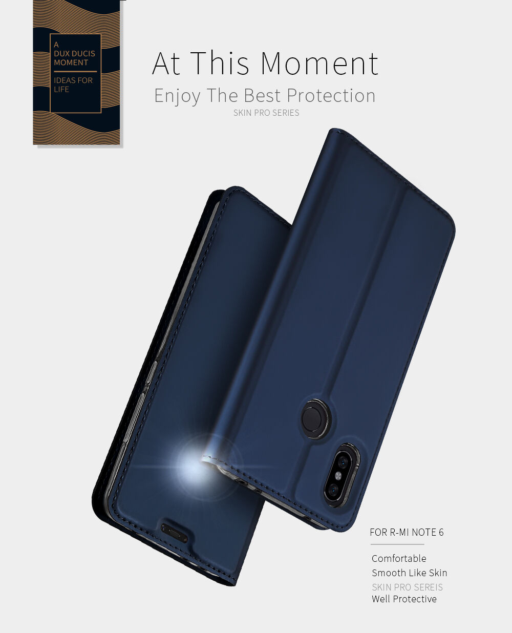 Dux Ducis ochranné kožené puzdro pre Xiaomi Redmi Note 6 Pro - sivé