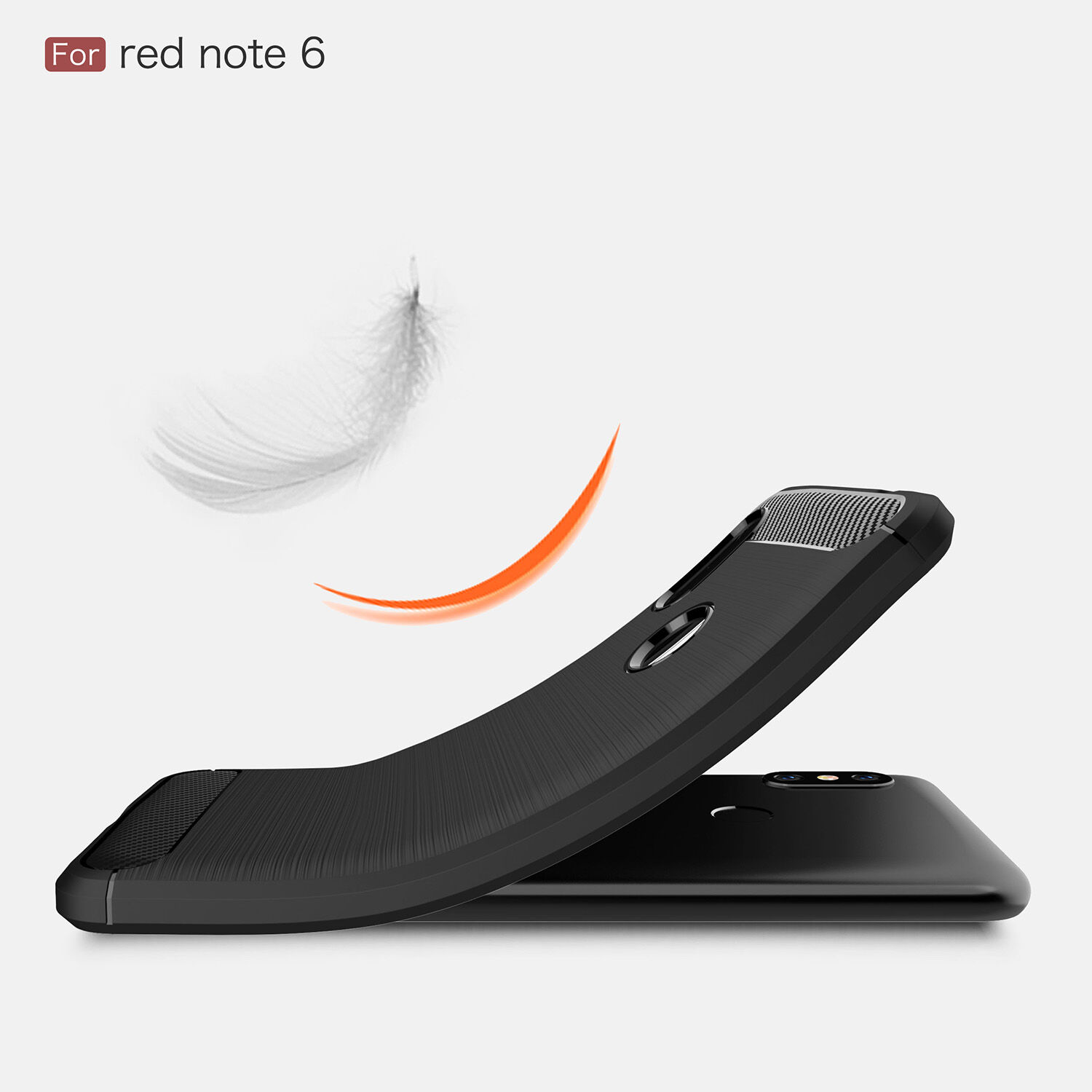 Ochranný kryt s brúsenou textúrou pre Xiaomi Redmi Note 6 Pro - čierny