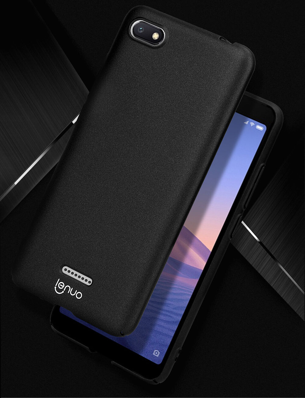 Lenuo tvrdý hodvábne hladký kryt pre Xiaomi Redmi 6 - čierny