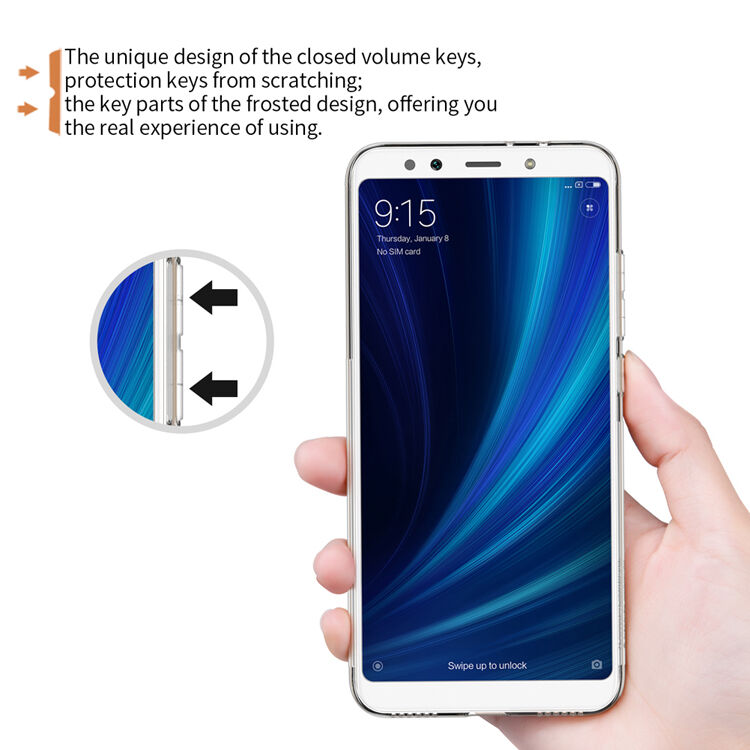 Nillkin tenký priehľadný ochranný kryt pre Xiaomi Mi A2 - sivý