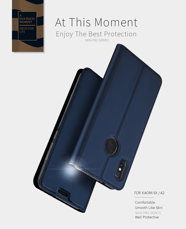 Dux Ducis ochranné kožené puzdro pre Xiaomi Mi A2 - tmavosivé