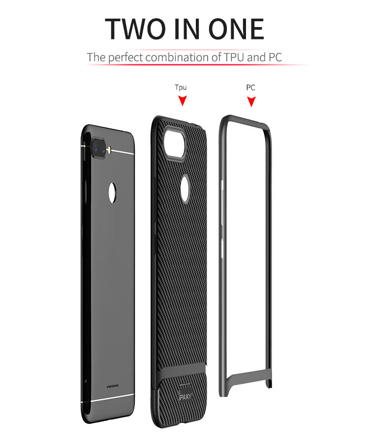 Ipaky kryt s textúrou karbónových vlákien pre Xiaomi Redmi 6 - modročierny