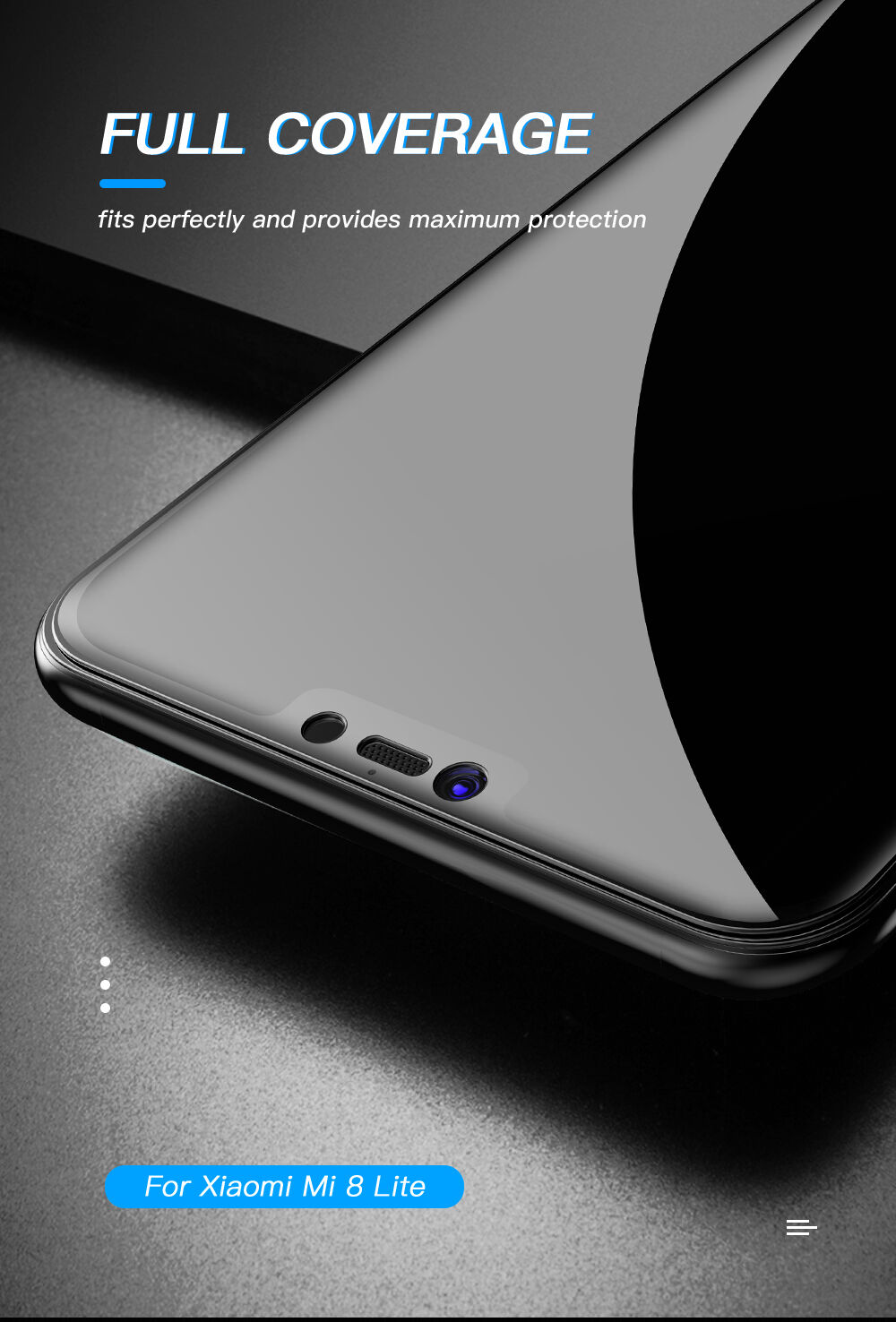 Amorus Tvrdené sklo 3D pre Xiaomi Mi 8 Lite - čierne