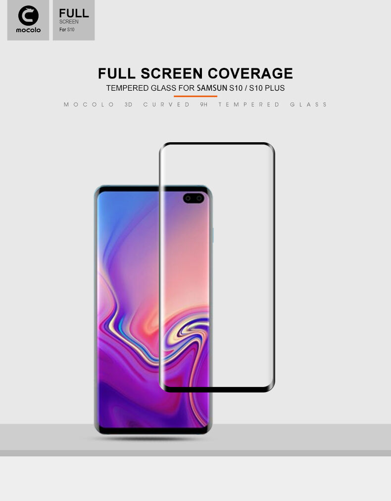 Mocolo Tvrdené sklo 3D pre Samsung Galaxy S10 Plus - čierne