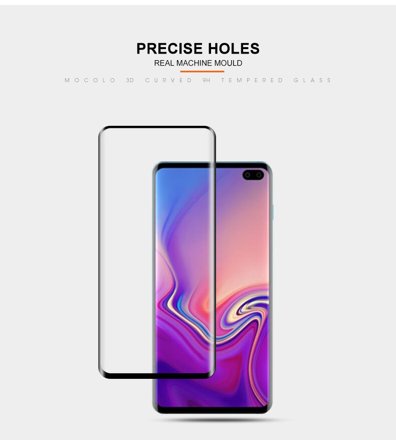 Mocolo Tvrdené sklo 3D pre Samsung Galaxy S10 Plus - čierne