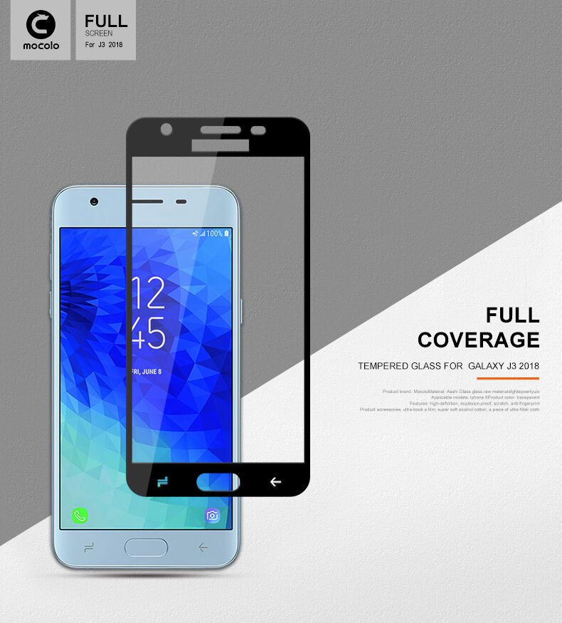 Mocolo Tvrdené sklo 3D pre Samsung Galaxy J3 (2018) - čierne