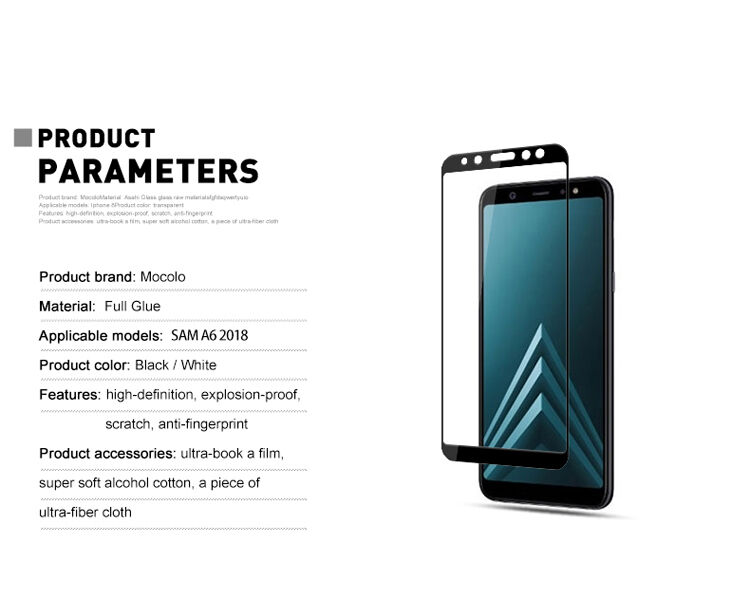 Mocolo Tvrdené sklo 3D pre Samsung Galaxy A6 (2018) - biele