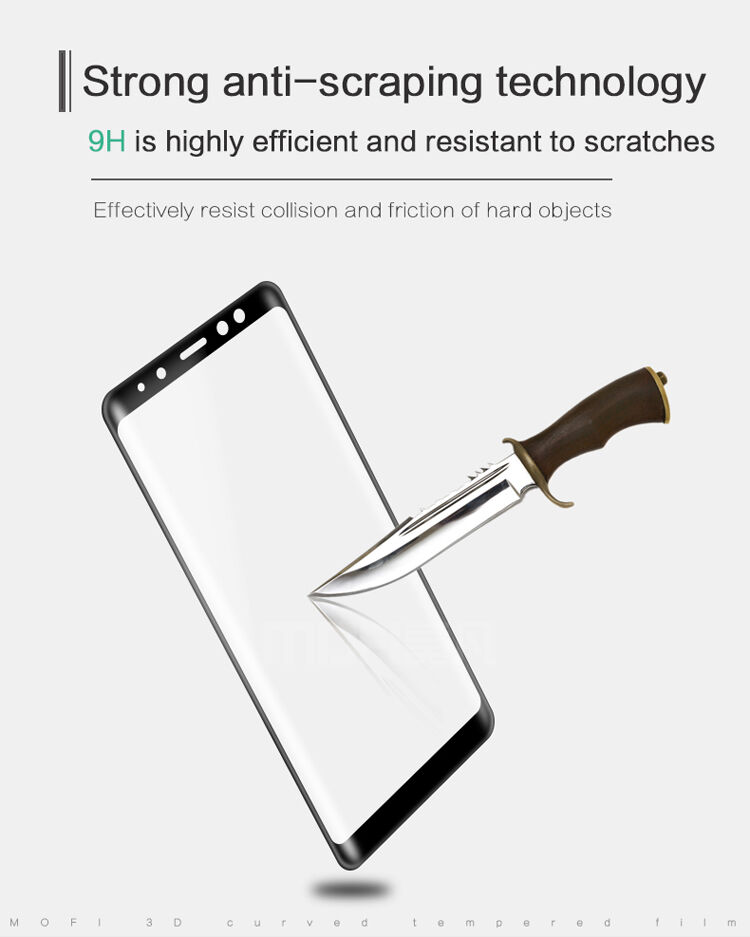 Mofi Tvrdené sklo 3D pre Samsung A8 Plus (2018) - čierne