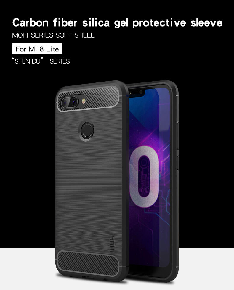 Mofi kryt s brúsenou textúrou pre Xiaomi Mi 8 Lite - červený