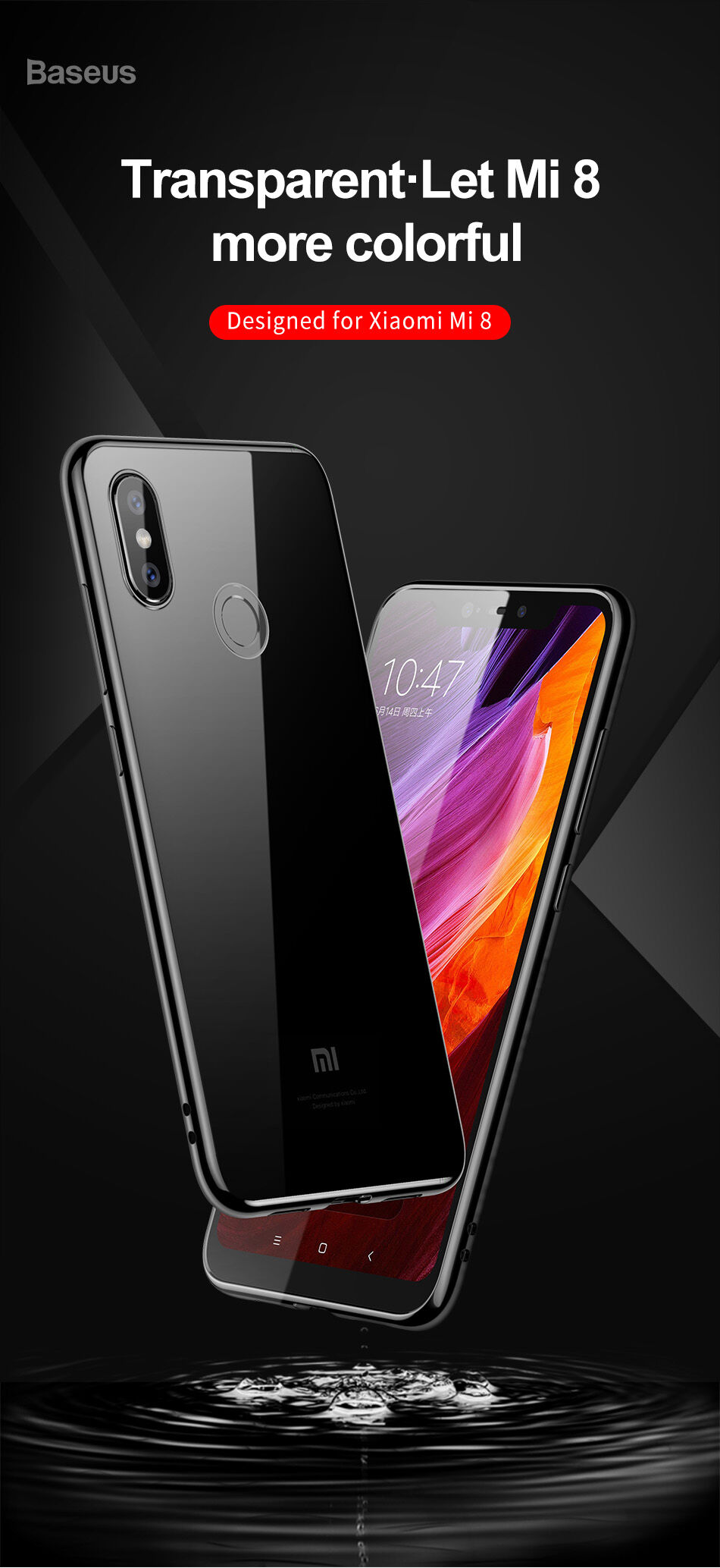 Baseus Shining číry kryt s rámčekom pre Xiaomi Mi 8 - zlatý