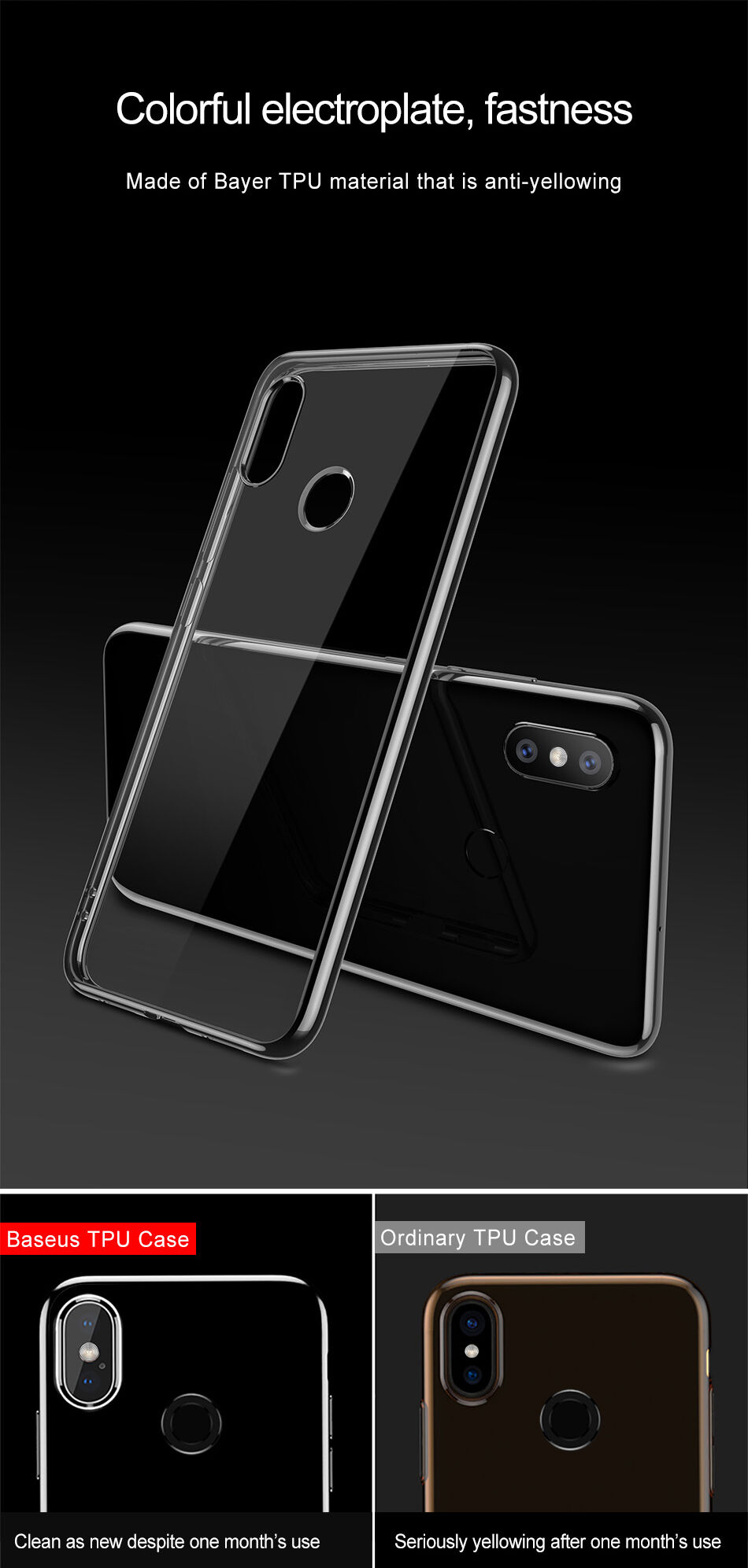 Baseus Shining číry kryt s rámčekom pre Xiaomi Mi 8 - zlatý