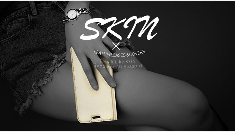 Dux Ducis Skin Pro kožené flipové puzdro pre Xiaomi Mi 8 - modré