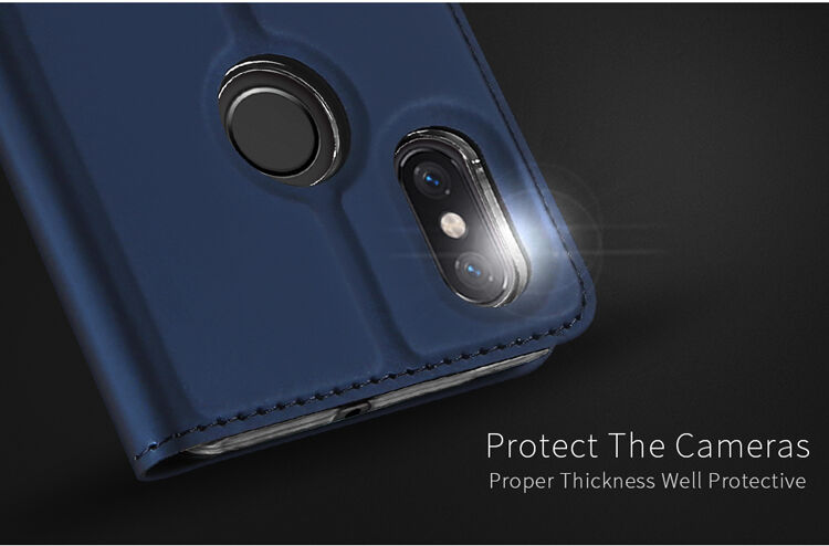 Dux Ducis Skin Pro kožené flipové puzdro pre Xiaomi Mi 8 - modré