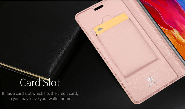 Dux Ducis Skin Pro kožené flipové puzdro pre Xiaomi Mi 8 - modré