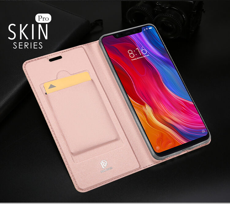 Dux Ducis Skin Pro kožené flipové puzdro pre Xiaomi Mi 8 - čierne