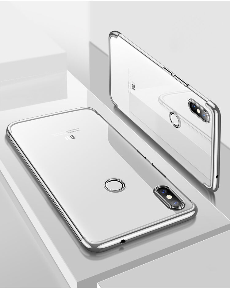 Cafele plastový kryt číry s rámčekom pre Xiaomi Mi 8 - modrý