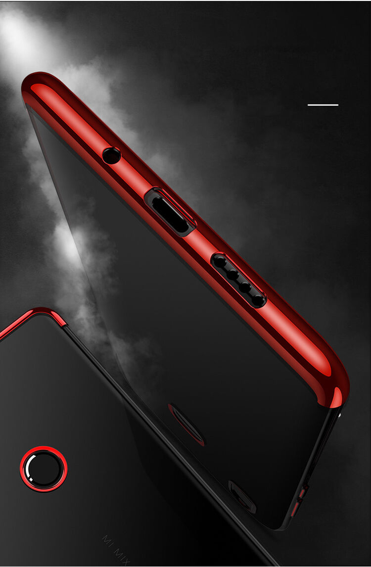 Cafele plastový kryt číry s rámčekom pre Xiaomi Mi 8 - červený