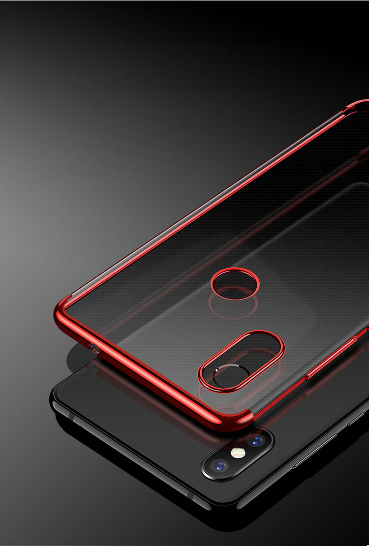 Cafele plastový kryt číry s rámčekom pre Xiaomi Mi 8 - červený