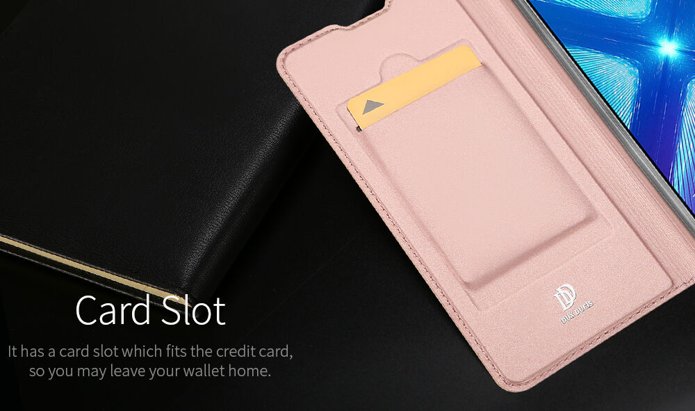 Dux Ducis Skin Pro kožené flipové puzdro pre Honor 8X - tmavomodré