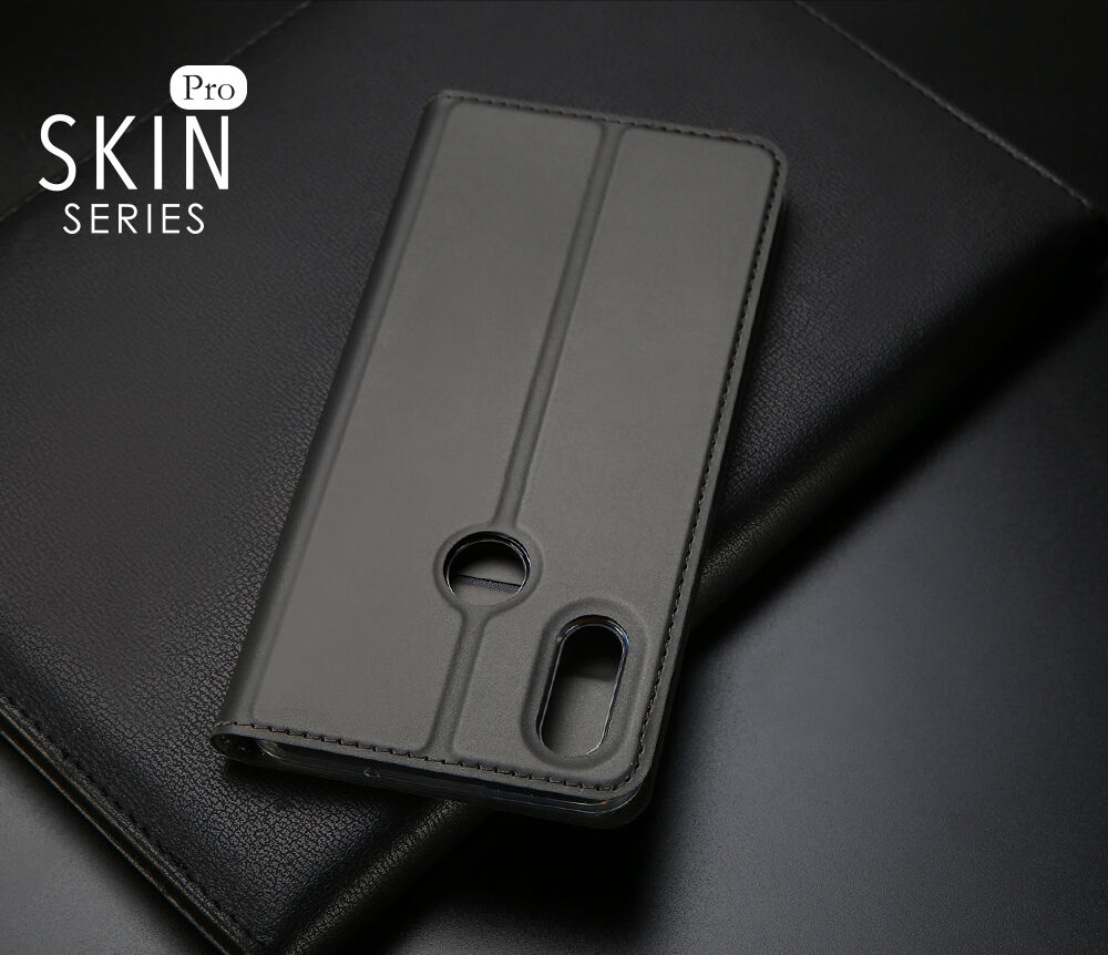 Dux Ducis Skin Pro kožené flipové puzdro pre Honor 8X - tmavomodré