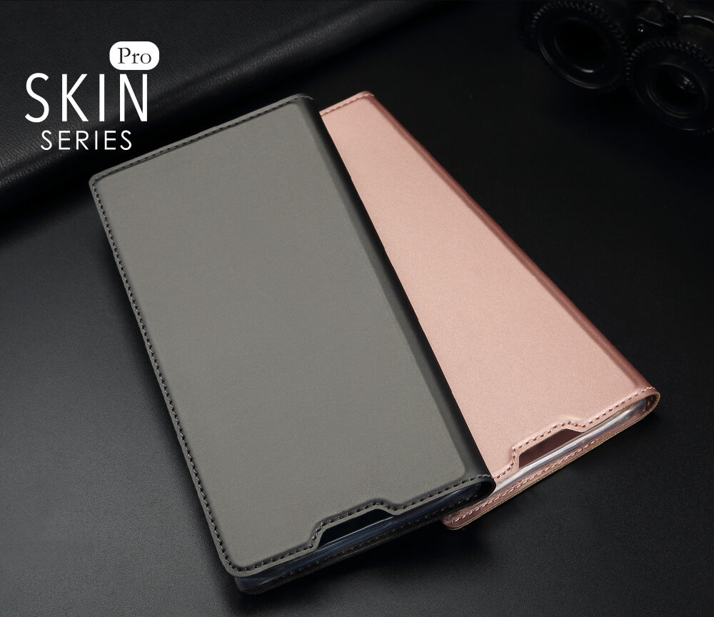 Dux Ducis Skin Pro kožené flipové puzdro pre Honor 8X - tmavomodré