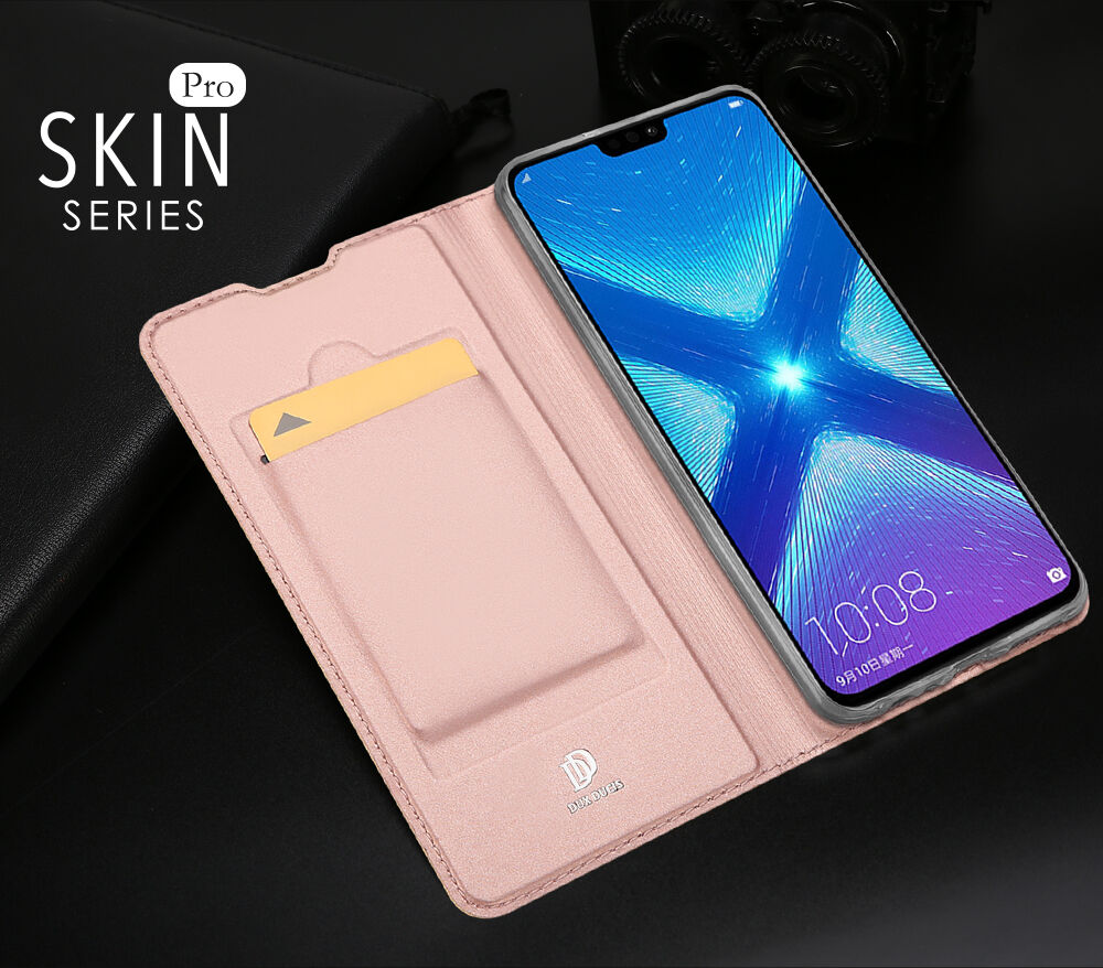 Dux Ducis Skin Pro kožené flipové puzdro pre Honor 8X - zlaté