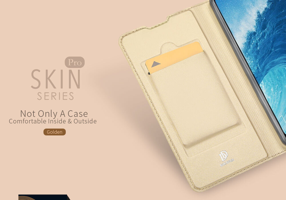 Dux Ducis Skin Pro kožené flipové puzdro pre Honor 8X - sivé
