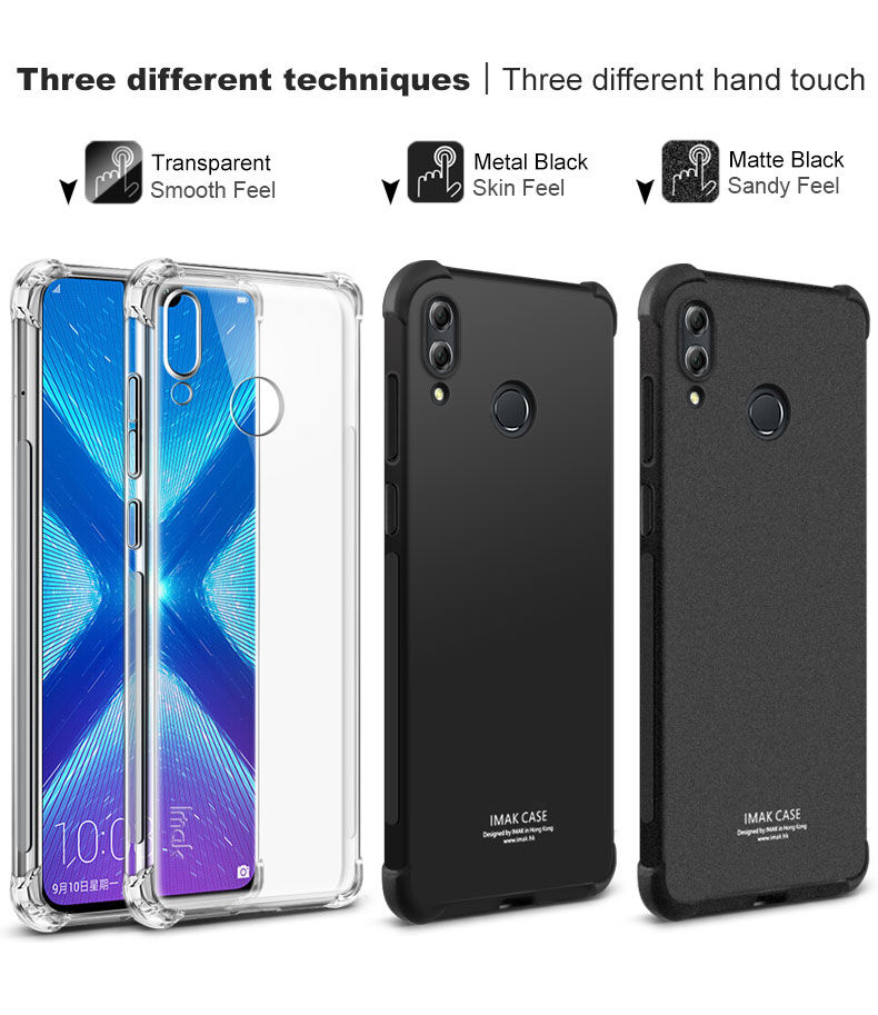 Imak Skin Feel Plastový kryt anti-drop matný pre Honor 8X - čierny
