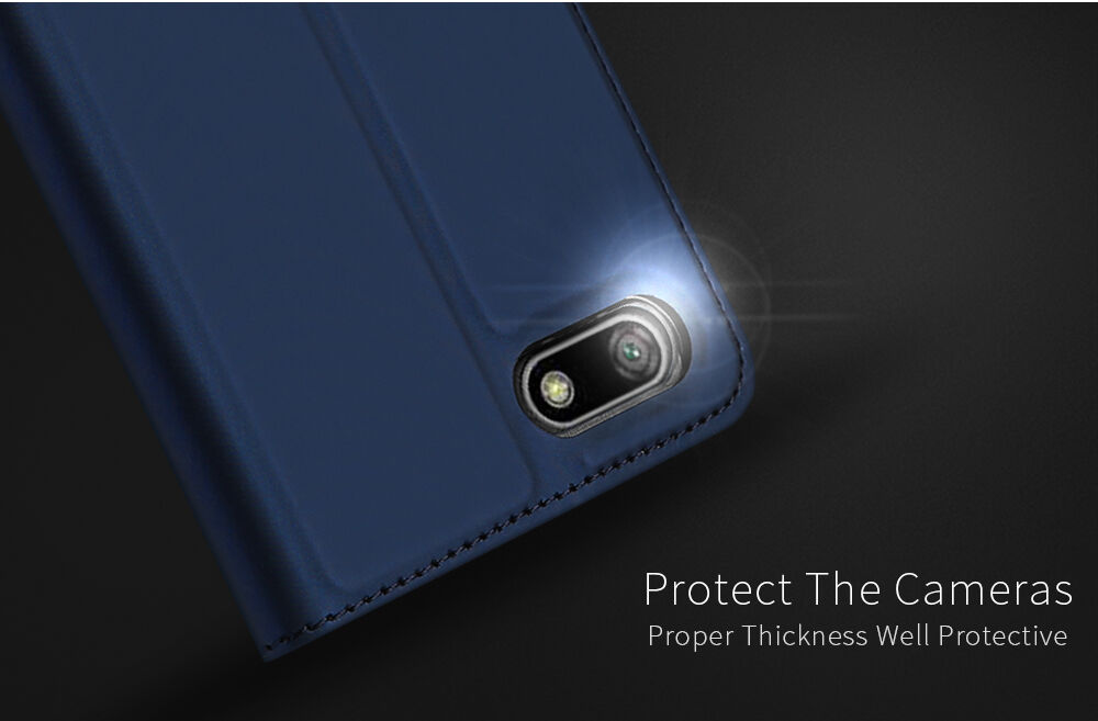 Dux Ducis Skin Pro kožené flipové puzdro pre Honor 7S - tmavomodré