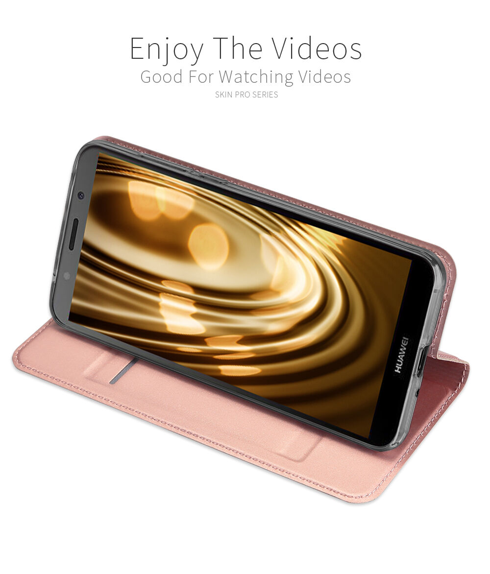 Dux Ducis Skin Pro kožené flipové puzdro pre Honor 7S - tmavomodré